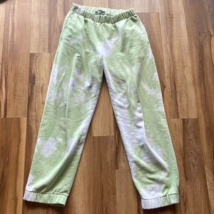Brandy Melville green bleach dyed sweatpants